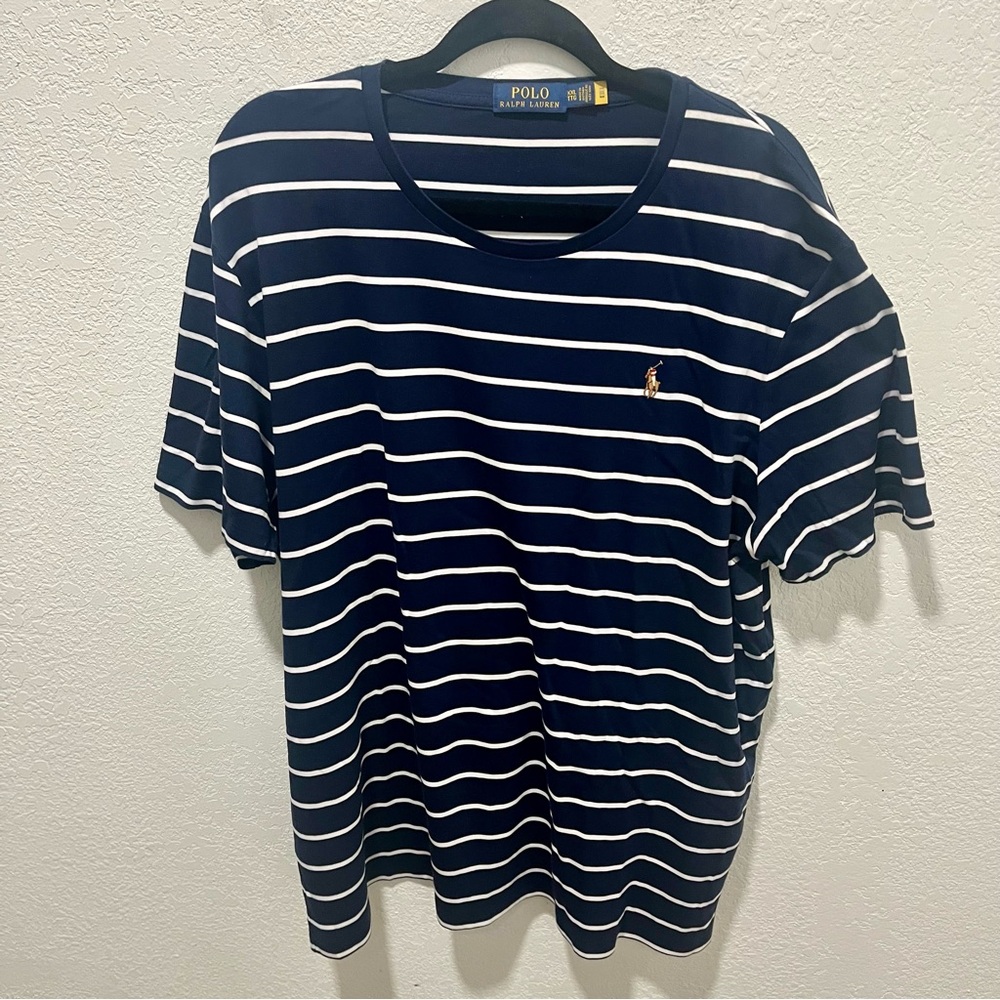 Polo Ralph Lauren Navy and White Striped Short Sleeve Tee